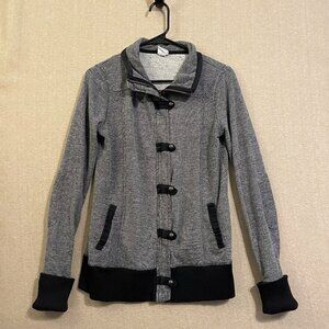 So Nice Jacket Women's Large Black Gray Zipper Pockets
